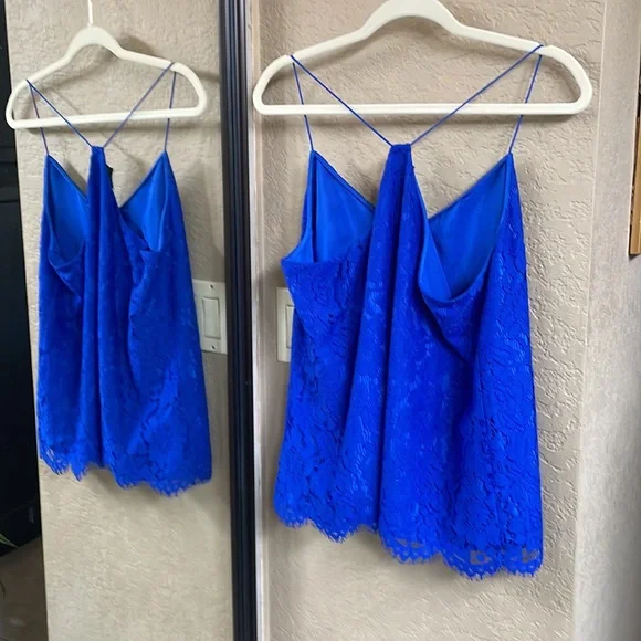J.Crew Blue Lace Cami with thin Spaghetti Straps Size 12 - Picture 4 of 9